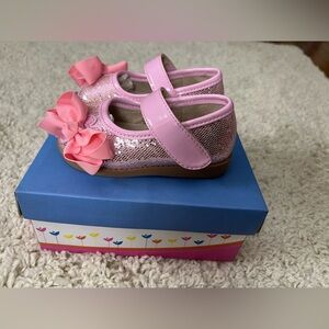 Toddler 7 Sparkle Pink Mary Jane Squeaker Shoe NIB